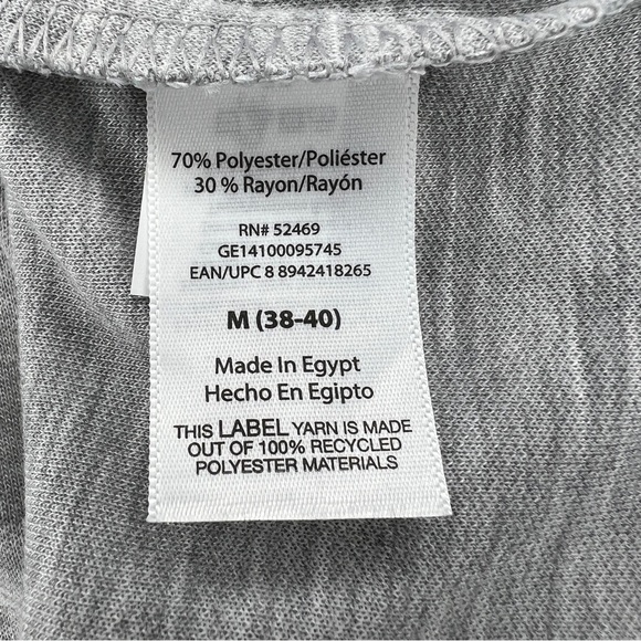 NEW George Light Grey Pullover Jacket Medium Mens Long Sleeve Stretch Zip Collar - Picture 9 of 10